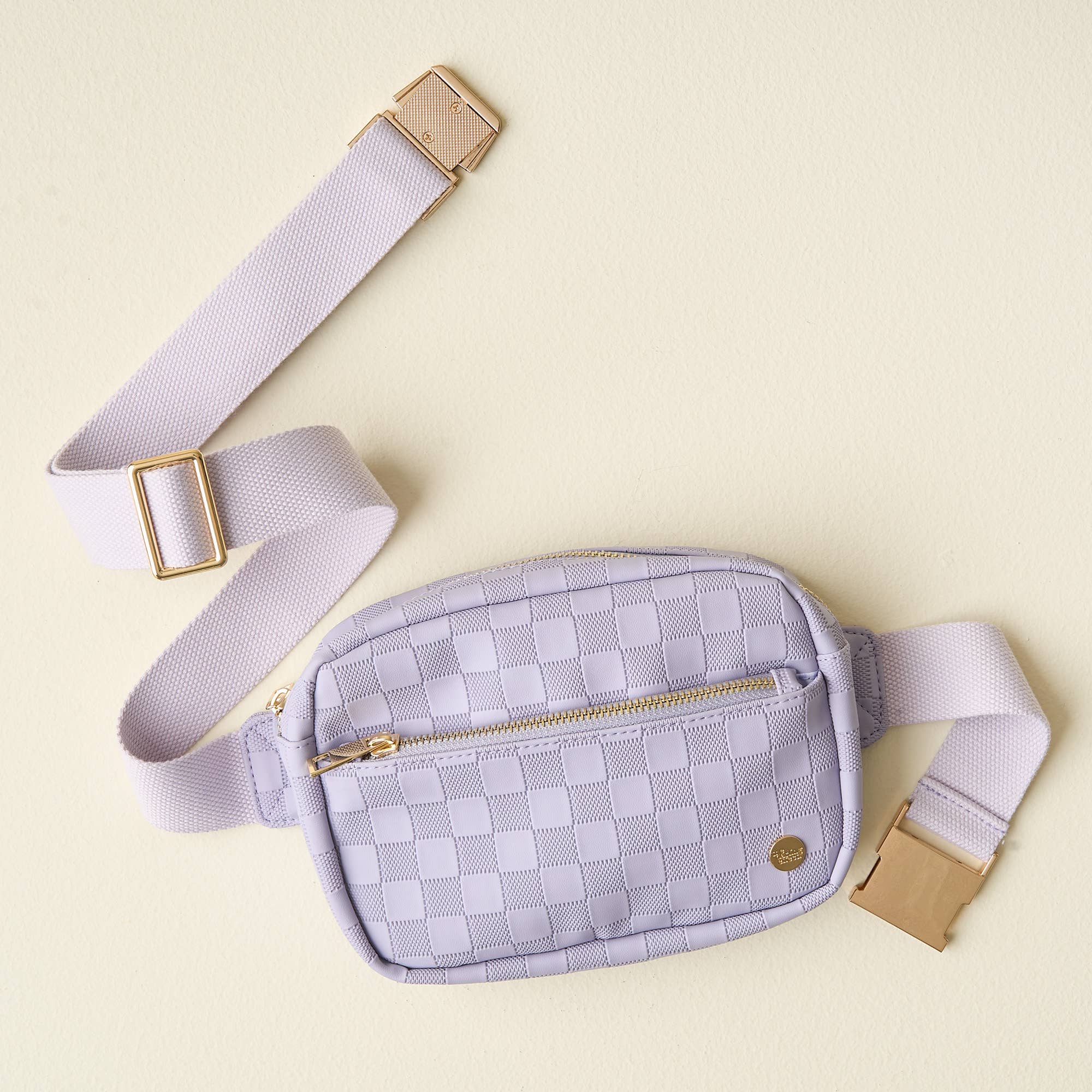 Urban Check Belt Bag- Periwinkle