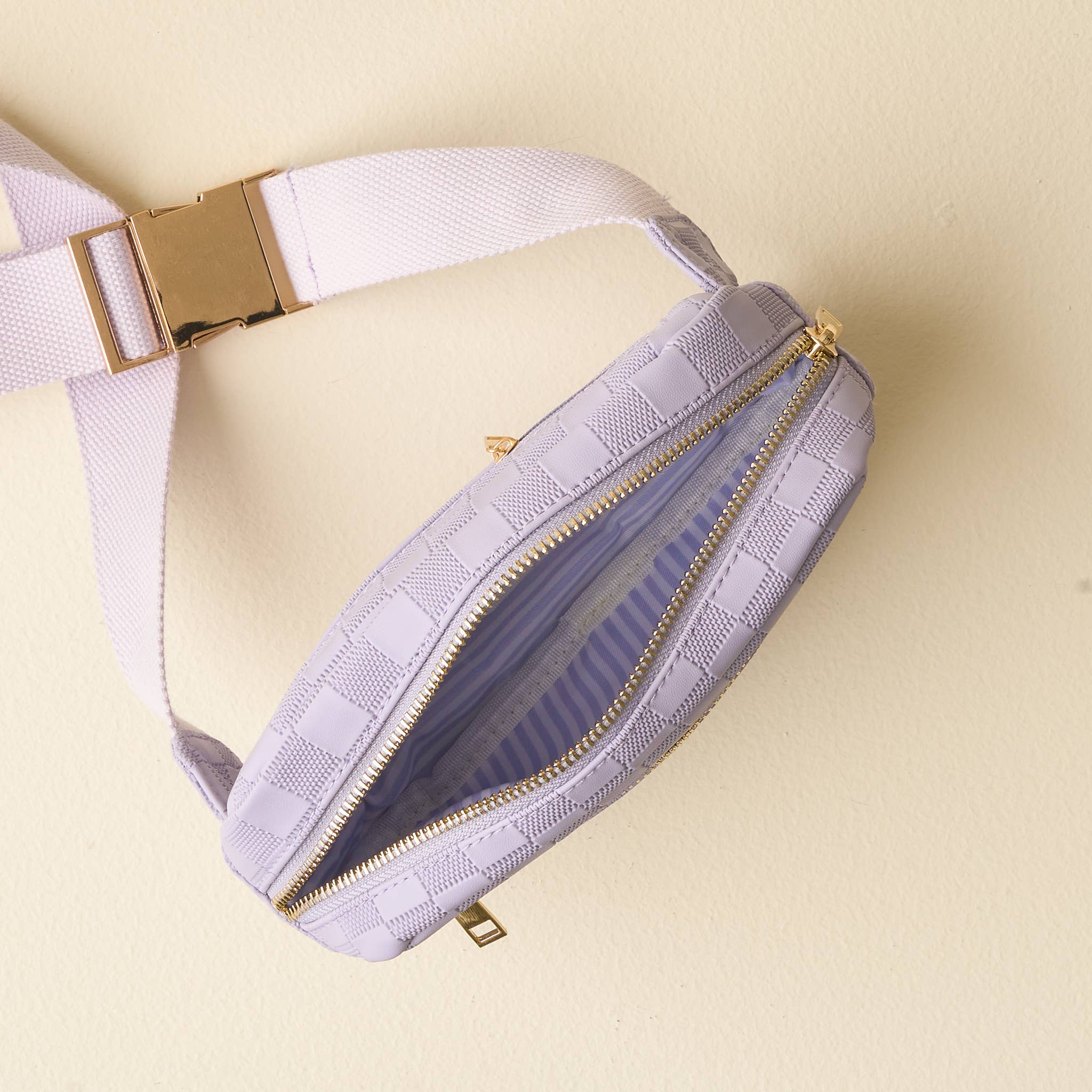 Urban Check Belt Bag- Periwinkle