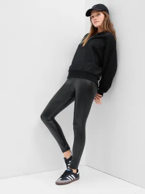 Vegan-Leather Ponte Leggings