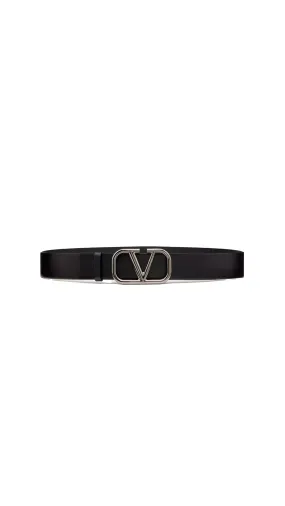 Vlogo Signature Calfskin Belt - Black