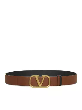 VLOGO SIGNATURE REVERSIBLE BELT IN MOOSE PRINT CALFSKIN 40 MM