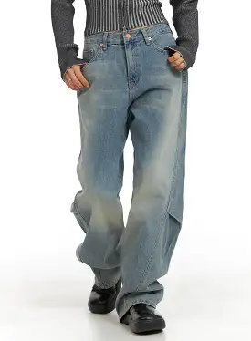 Washed Baggy Jeans CA404