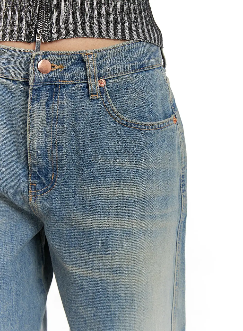 Washed Baggy Jeans CA404