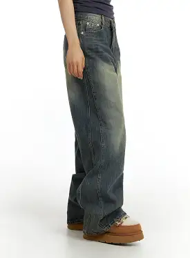 Washed Baggy Jeans CF416