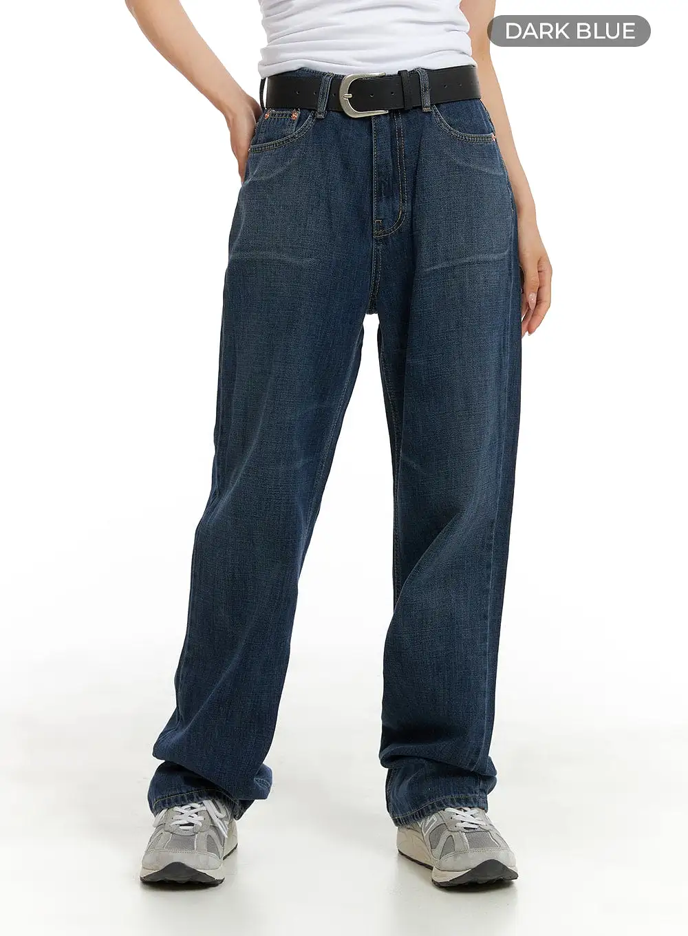 Washed Straight Jeans CA408