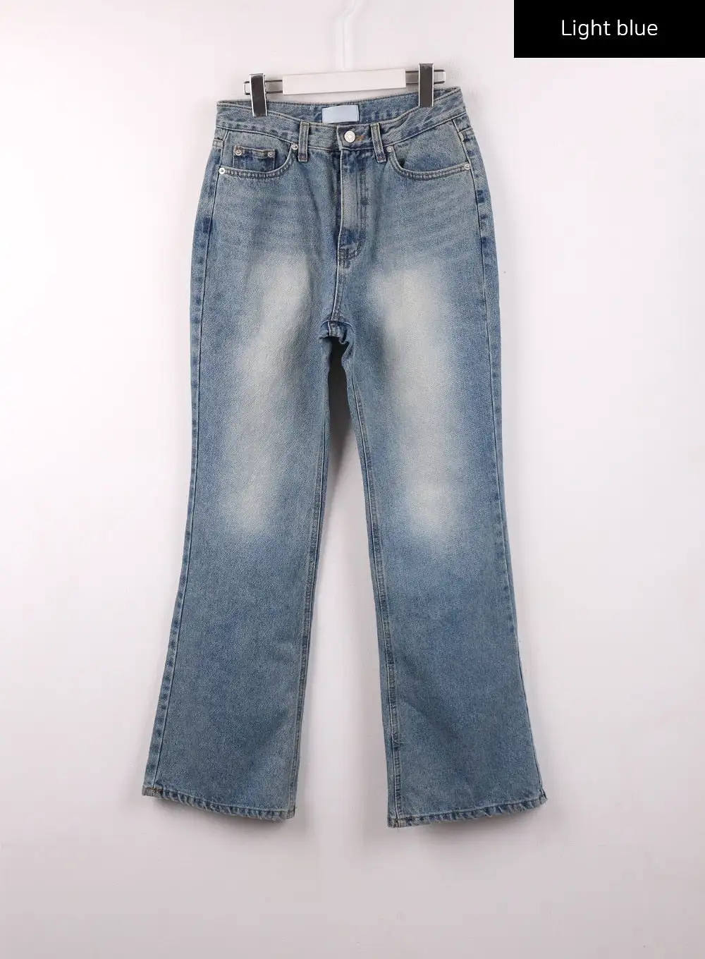 Washed Straight Leg Bootcuts Jeans IJ430