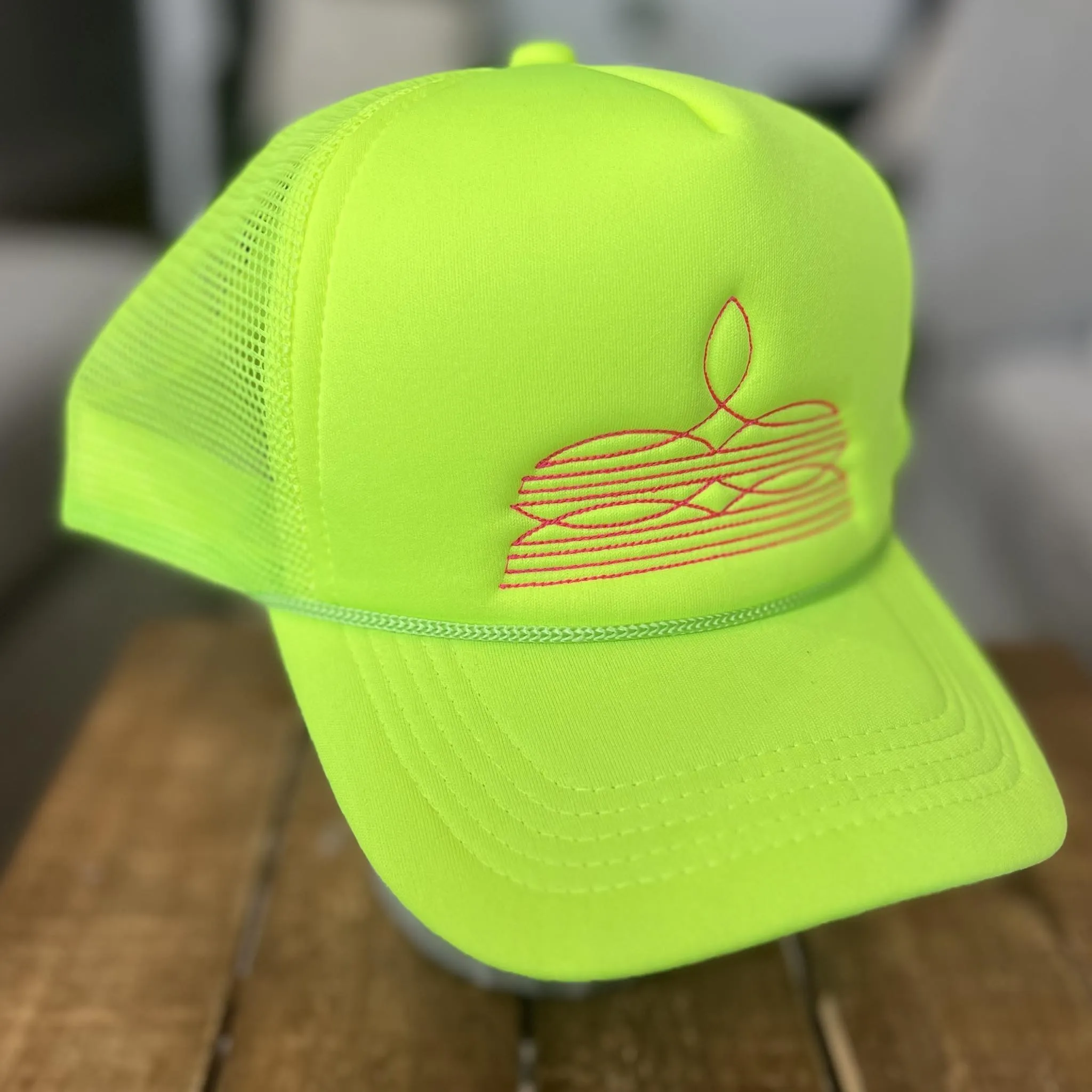 Western Neon Yellow with Pink Trucker Hat