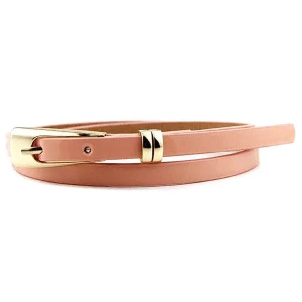 Women Girls Fashion Candy Color PU Leather Belts Thin Skinny Waistband Belt New P6Y SM6