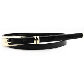 Women Girls Fashion Candy Color PU Leather Belts Thin Skinny Waistband Belt New P6Y SM6