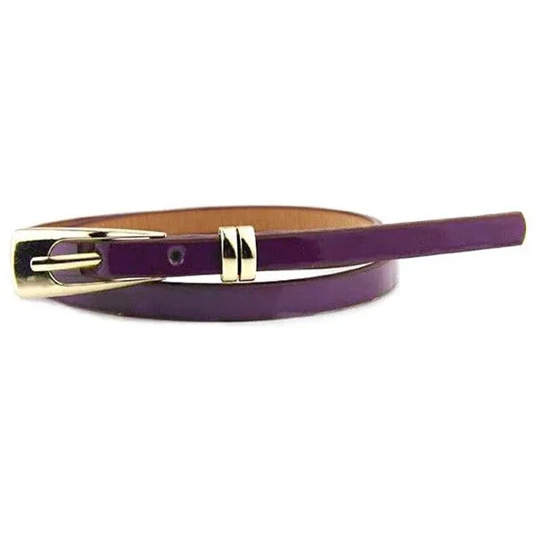 Women Girls Fashion Candy Color PU Leather Belts Thin Skinny Waistband Belt New P6Y SM6