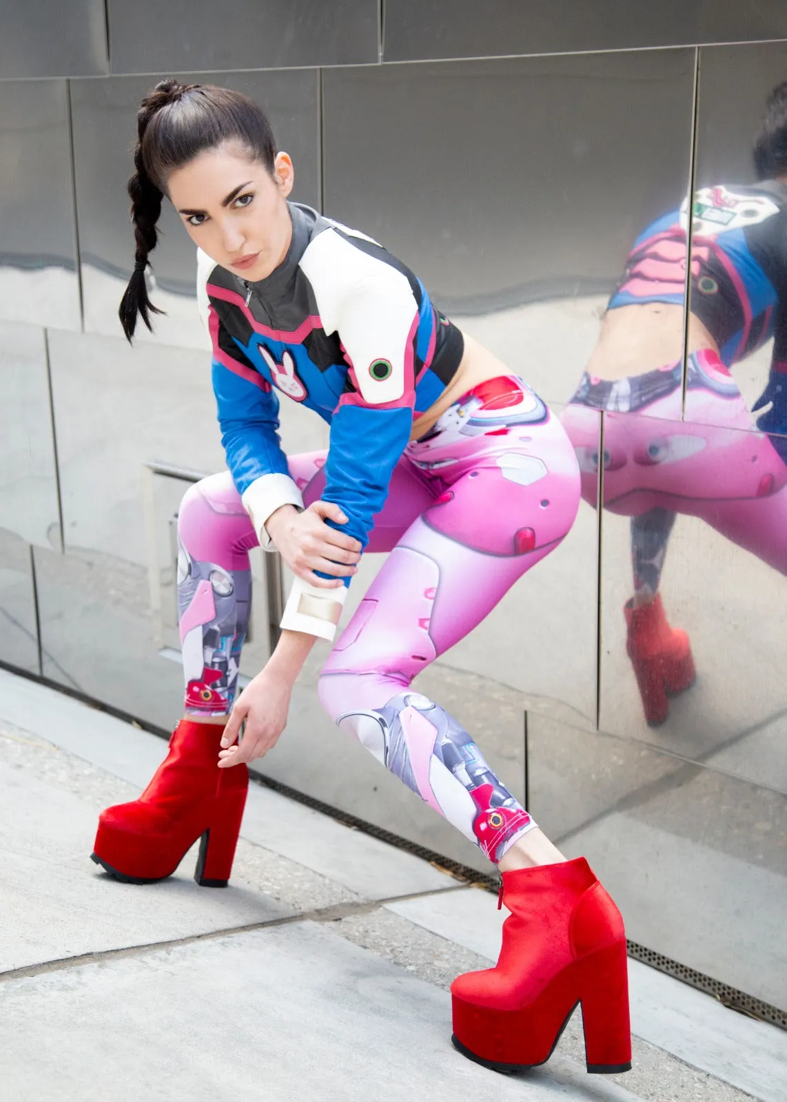 Womens Pink Dva Meka Leggings | LucaJackets