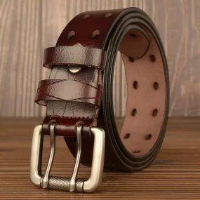 Xituodai High Quality Genuine Leather Belts for Men Brand Strap Male Double Needle Pin Buckle Fancy Vintage Jeans Cowboy Cintos