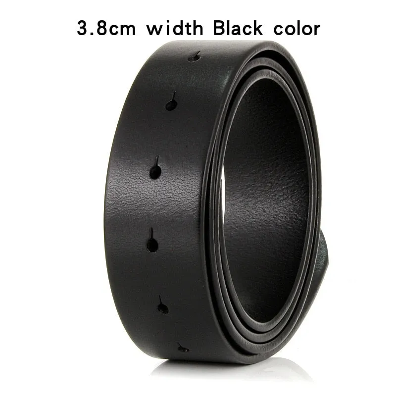 Xituodai Pure Cowhide Belt Strap 3.3CM 3.8cm Round Hole Belt No Buckle Genuine Leather Belts High Quality Without Buckle